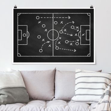 Poster reproduction - Football Strategy On Blackboard