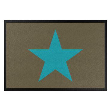 Paillasson - Star In Brown Turqoise Blue
