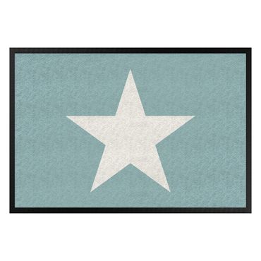 Paillasson - Star In Turquoise Grey