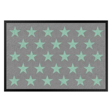 Paillasson - Stars Staggered Grey Mint