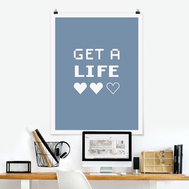 Poster reproduction - Gaming Hearts Get a Life