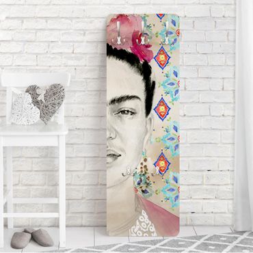 Porte-manteau - Frida With Pink Flowers I