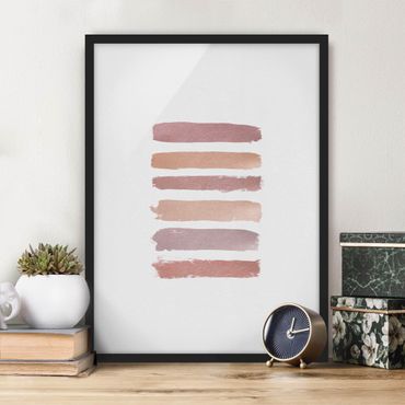 Framed poster - Shades of Pink Stripes