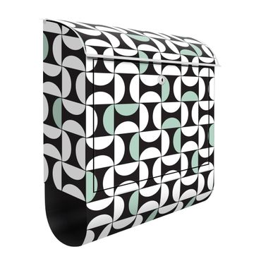 Letterbox - Geometrical Tile Arches Mint Green With Border