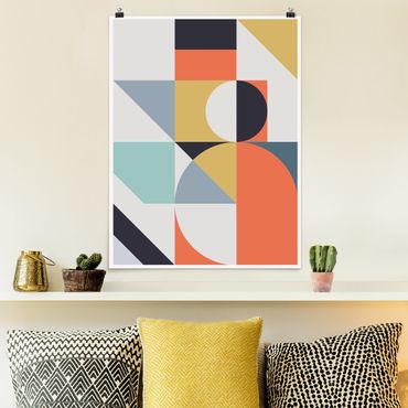 Poster - Geometrical Shapes Colourful ll