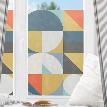 Décoration pour fenêtre - Formes géométriques colorées