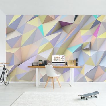 Papier peint - Geometric Pastel Triangles In 3D