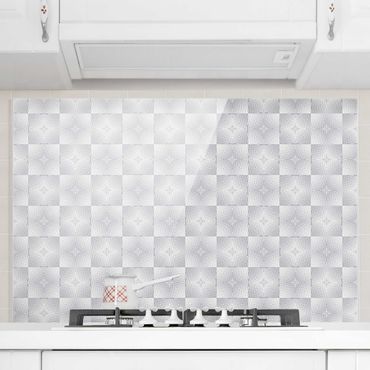 Fonds de hotte - Geometrical Tile Pattern In Grey - Format paysage 3:2
