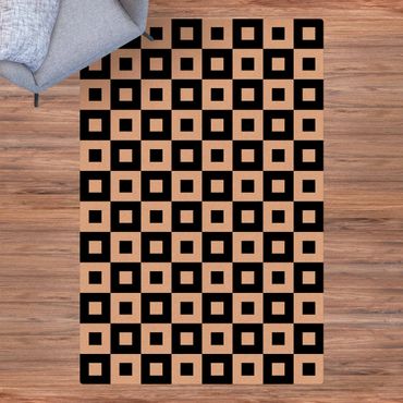 Tapis en liège - Geometrical Pattern Of Black And White Squares, - Format portrait 2:3