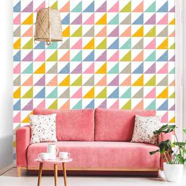 Papier peint - Geometrical Pattern With Triangles Colourful