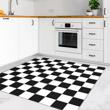 Tapis - Geometrical Pattern Chessboard Black And White