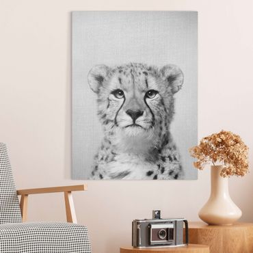 Tableau sur toile - Cheetah Gerald Black And White - Format portrait 3:4