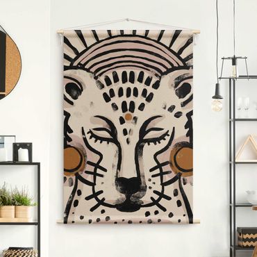 Tenture murale - Cheetah with Pearl Earrings Illustration