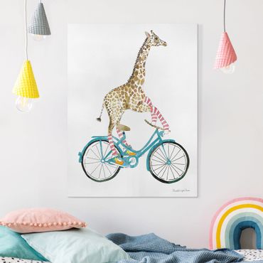 Tableau sur toile - Giraffe on a joy ride II - Format portrait3:4
