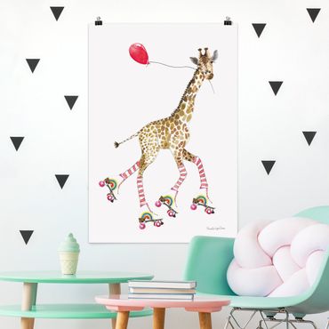Poster reproduction - Giraffe on a joy ride