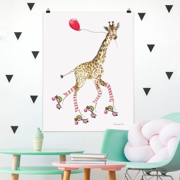 Poster reproduction - Giraffe on a joy ride