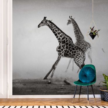 Metallic wallpaper - Giraffe Hunt