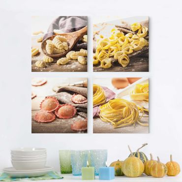 Tableau en verre 4 parties - Fresh pasta