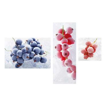 Tableau en verre 3 parties - Frozen Berries