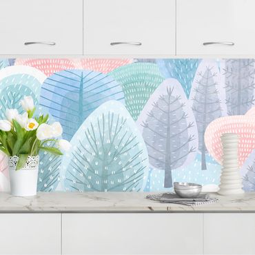 Revêtement mural cuisine - Happy Forest In Pastel