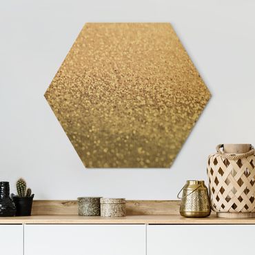 Hexagone en alu Dibond - Golden Shimmering Landscape
