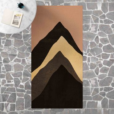 Tapis en liège - Golden Mountain Black  White - Format portrait 1:2