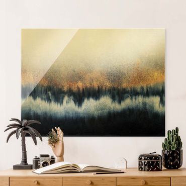 Tableau en verre - Golden Horizon - Format paysage