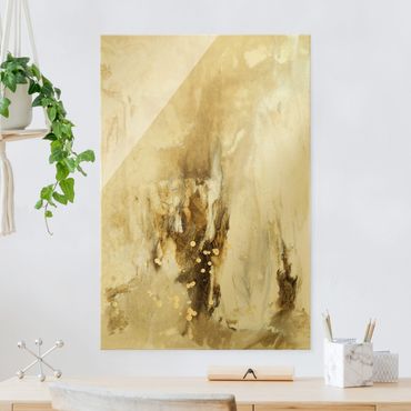 Tableau en verre - Golden Quicksand II - Format portrait
