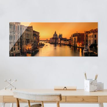 Tableau en verre - Golden Venice - Panorama
