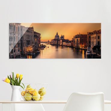 Tableau en verre - Golden Venice - Panorama