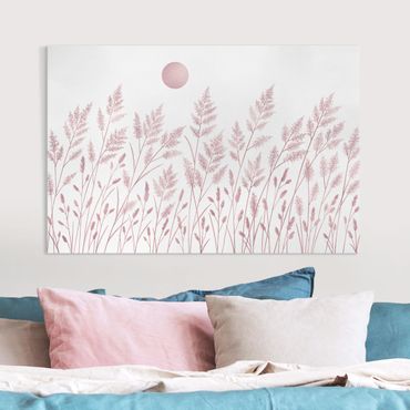 Impression sur toile - Grasses And Moon In Coppery