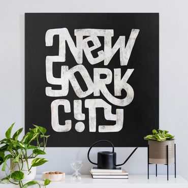 Tableau sur toile - Graffiti Art Calligraphy New York City Black