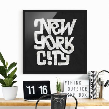 Poster encadré|Graffiti Art Calligraphy New York City Black