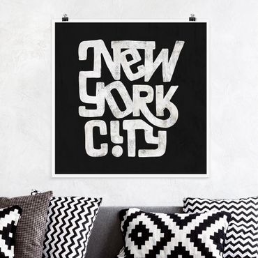 Poster reproduction - Graffiti Art Calligraphy New York City Black