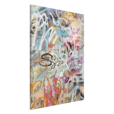Tableau magnétique - Graffiti Love In Pastel - Format portrait 2:3