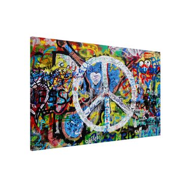 Tableau magnétique - Graffiti Wall Peace Sign - Format paysage 3:2