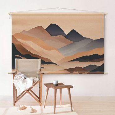 Tenture murale - Graphic Landscape In Brown