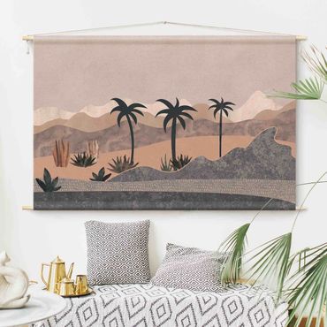 Tenture murale - Graphic Landscape With Palm Trees