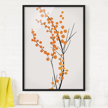 Framed poster - Graphical Plant World - Berries Orange