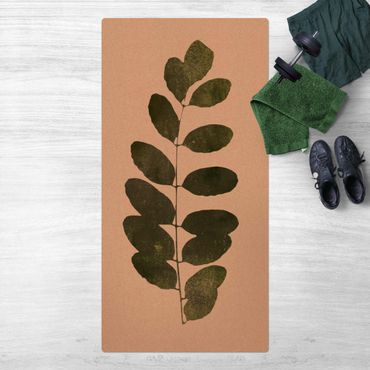Tapis en liège - Graphical Plant World - Dark Green - Format portrait 1:2