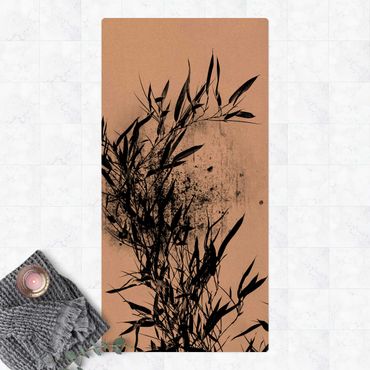 Tapis en liège - Graphical Plant World - Black Bamboo - Format portrait 1:2