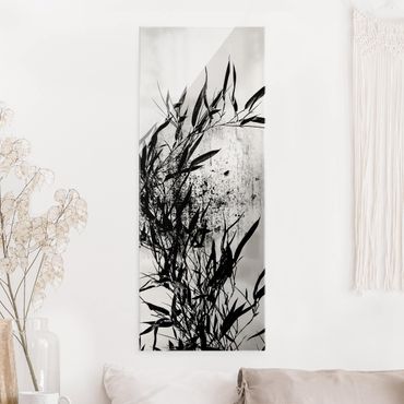 Tableau en verre - Graphical Plant World - Black Bamboo - Format portrait