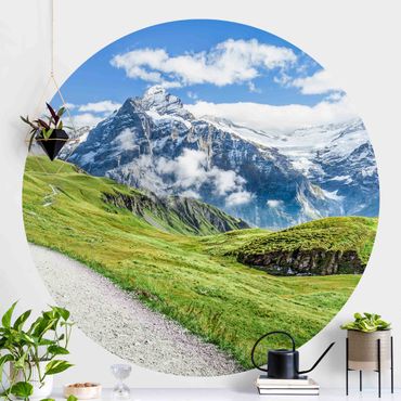 Papier peint rond autocollant - Grindelwald Panorama