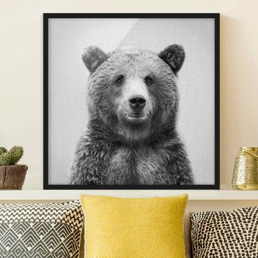 Poster encadré - Grizzly Bear Gustel Black And White