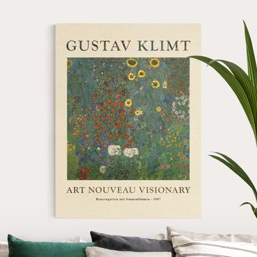 Tableau sur toile naturel - Gustav Klimt - Farmer's Garden With Sunflowers - Museum Edition - Format portrait 3:4