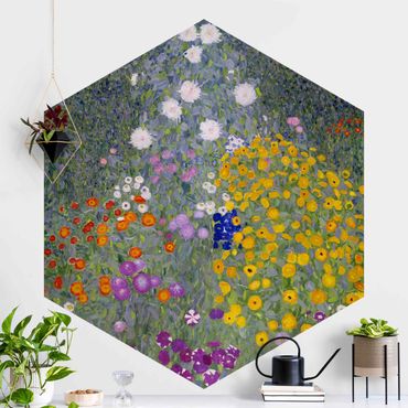 Papier peint hexagonal autocollant avec dessins - Gustav Klimt - Cottage Garden