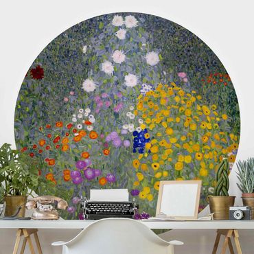 Papier peint rond autocollant - Gustav Klimt - Cottage Garden