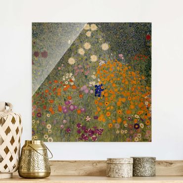 Tableau en verre - Gustav Klimt - Cottage Garden