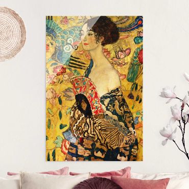 Tableau en verre - Gustav Klimt - Lady With Fan