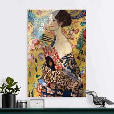 Tableau en verre - Gustav Klimt - Lady With Fan